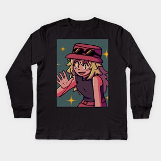 vaporwave anime aesthetic girl serena xy Kids Long Sleeve T-Shirt